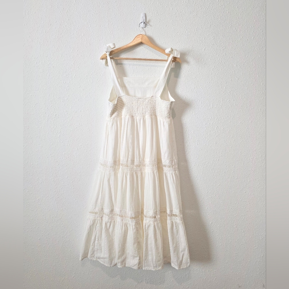 Carve Designs Tie Strap Cotton Midi Dress L - Picture 5 of 7